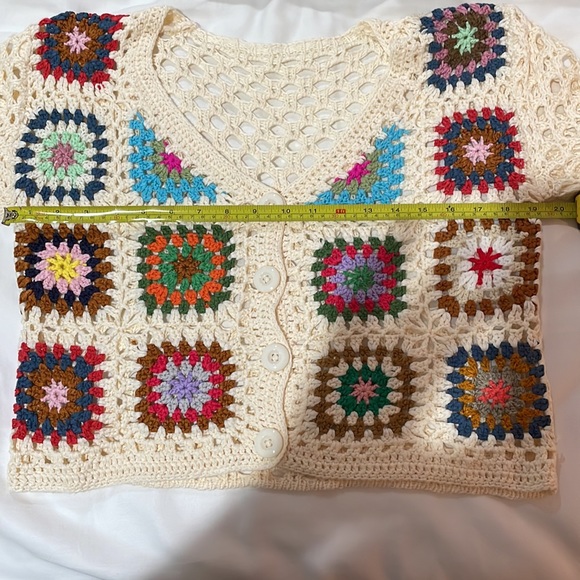 SHEIN Floral Crochet Openwork Cardigan in size large - Picture 8 of 10